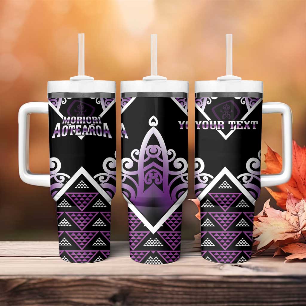 Personalised Aotearoa Moriori Tumbler With Handle Maori Pattern New Zealand - Polynesian Pride