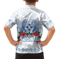 Happy Kosrae Liberation Day Family Matching Long Sleeve Bodycon Dress and Hawaiian Shirt Polynesian Shark Turtle Motif LT05 - Polynesian Pride