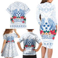 Happy Kosrae Liberation Day Family Matching Long Sleeve Bodycon Dress and Hawaiian Shirt Polynesian Shark Turtle Motif LT05 - Polynesian Pride