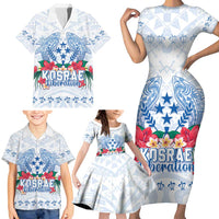 Happy Kosrae Liberation Day Family Matching Short Sleeve Bodycon Dress and Hawaiian Shirt Polynesian Shark Turtle Motif LT05 - Polynesian Pride