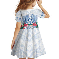 Happy Kosrae Liberation Day Family Matching Summer Maxi Dress and Hawaiian Shirt Polynesian Shark Turtle Motif LT05 - Polynesian Pride