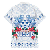 Happy Kosrae Liberation Day Family Matching Tank Maxi Dress and Hawaiian Shirt Polynesian Shark Turtle Motif LT05 - Polynesian Pride