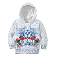 Happy Kosrae Liberation Day Kid Hoodie Polynesian Shark Turtle Motif