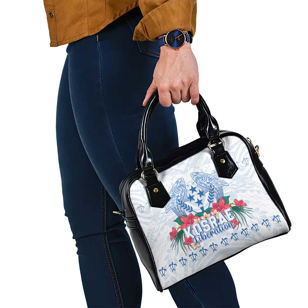 Happy Kosrae Liberation Day Shoulder Handbag Polynesian Shark Turtle Motif