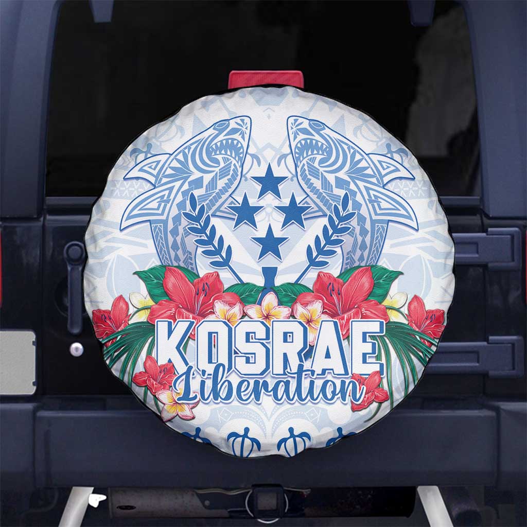 Happy Kosrae Liberation Day Spare Tire Cover Polynesian Shark Turtle Motif LT05 - Polynesian Pride