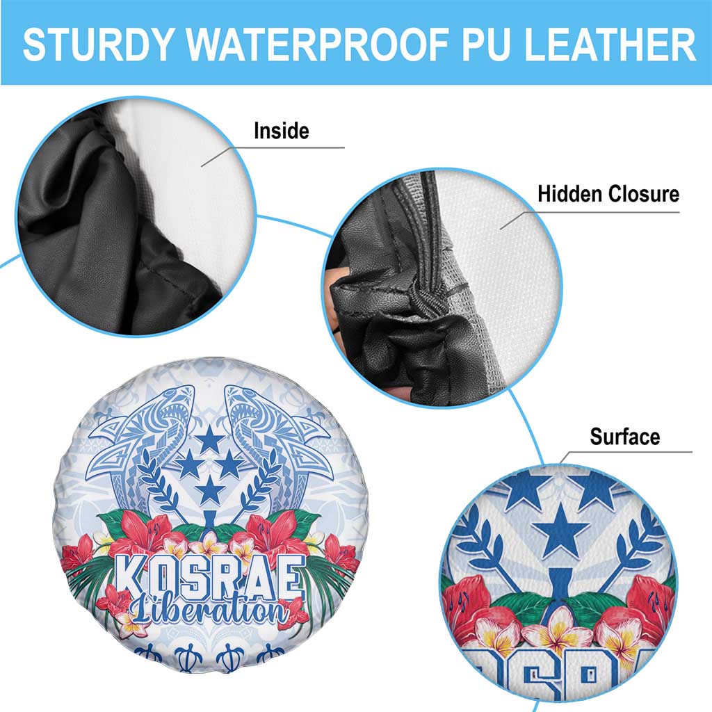Happy Kosrae Liberation Day Spare Tire Cover Polynesian Shark Turtle Motif LT05 - Polynesian Pride