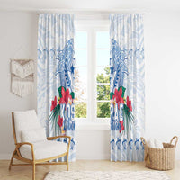 Happy Kosrae Liberation Day Window Curtain Polynesian Shark Turtle Motif LT05 - Polynesian Pride