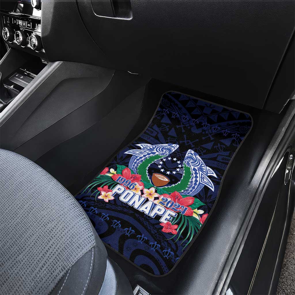 Happy Pohnpei Liberation Day Car Mats Polynesian Shark Turtle Motif