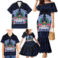 Happy Pohnpei Liberation Day Family Matching Mermaid Dress and Hawaiian Shirt Polynesian Shark Turtle Motif LT05 - Polynesian Pride