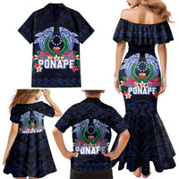 Happy Pohnpei Liberation Day Family Matching Mermaid Dress and Hawaiian Shirt Polynesian Shark Turtle Motif LT05 - Polynesian Pride