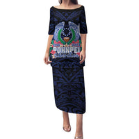 Happy Pohnpei Liberation Day Family Matching Puletasi and Hawaiian Shirt Polynesian Shark Turtle Motif