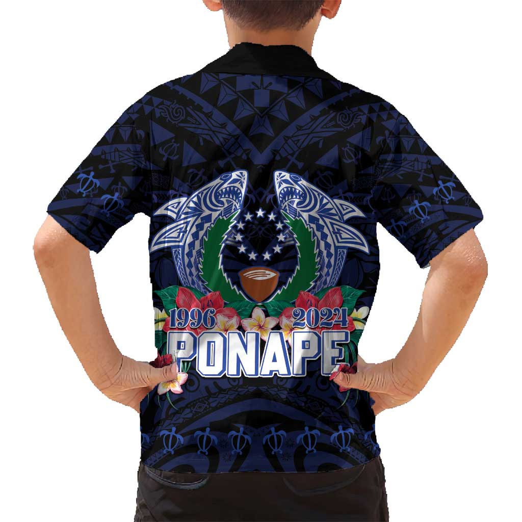 Happy Pohnpei Liberation Day Family Matching Summer Maxi Dress and Hawaiian Shirt Polynesian Shark Turtle Motif LT05 - Polynesian Pride