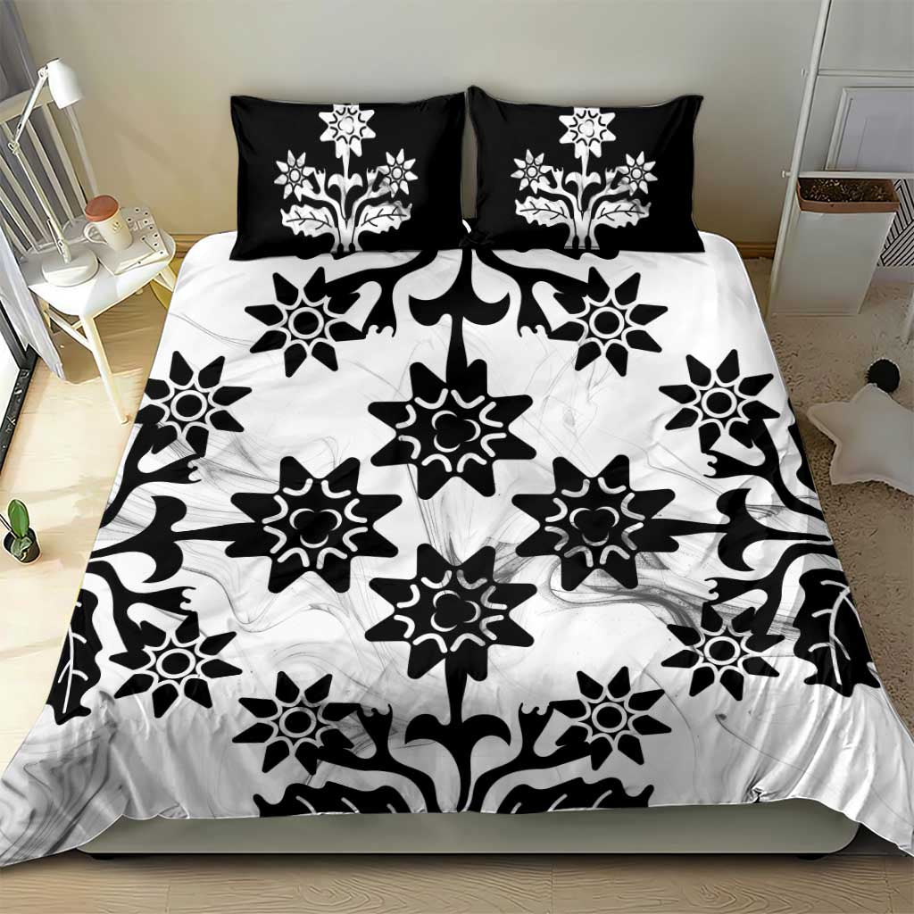 Cook Islands White Marble Tivaevae Bedding Set - Polynesian Pride