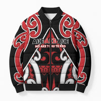 New Zealand Maori Language Week Bomber Puffer Jacket Mo Ake Tonu Te Reo