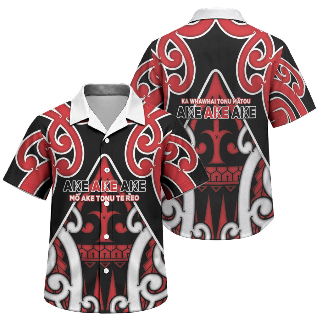 New Zealand Maori Language Week Family Matching Off Shoulder Short Dress and Hawaiian Shirt Mo Ake Tonu Te Reo