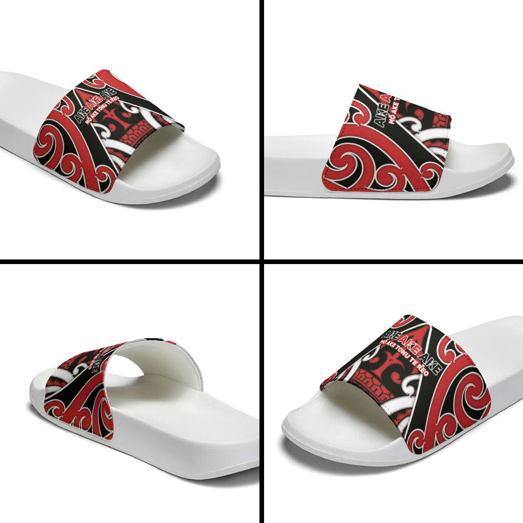 New Zealand Maori Language Week Slide Sandals Mo Ake Tonu Te Reo