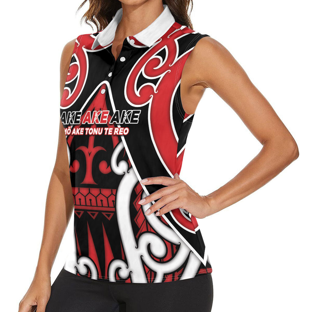 New Zealand Maori Language Week Women Sleeveless Polo Shirt Mo Ake Tonu Te Reo