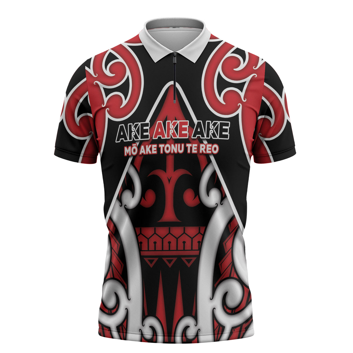 New Zealand Maori Language Week Zipper Polo Shirt Mo Ake Tonu Te Reo