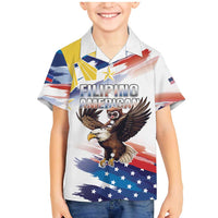 Filipino American History Month Family Matching Mermaid Dress and Hawaiian Shirt Bald Eagle Tarsier Together LT05 Son's Shirt White - Polynesian Pride