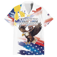 Filipino American History Month Family Matching Off The Shoulder Long Sleeve Dress and Hawaiian Shirt Bald Eagle Tarsier Together LT05 Dad's Shirt - Short Sleeve White - Polynesian Pride