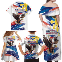 Filipino American History Month Family Matching Off Shoulder Maxi Dress and Hawaiian Shirt Bald Eagle Tarsier Together LT05 - Polynesian Pride