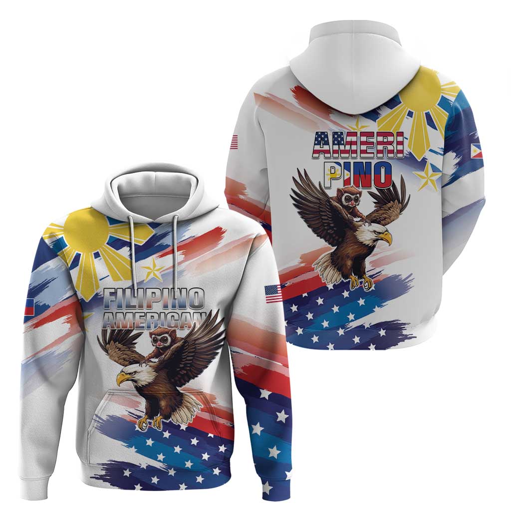Filipino American History Month Hoodie Bald Eagle Tarsier Together