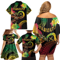 Halo Vanuatu Family Matching Off Shoulder Short Dress and Hawaiian Shirt Beautiful Woman Dancing LT05 - Polynesian Pride