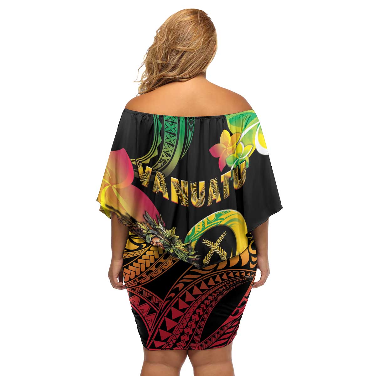 Halo Vanuatu Family Matching Off Shoulder Short Dress and Hawaiian Shirt Beautiful Woman Dancing LT05 - Polynesian Pride