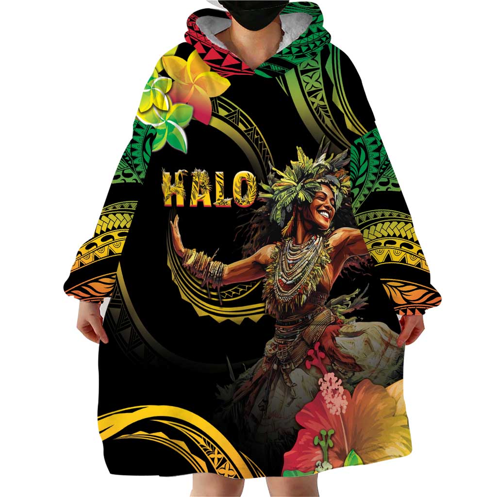Halo Vanuatu Wearable Blanket Hoodie Beautiful Woman Dancing LT05 - Polynesian Pride