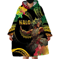 Halo Vanuatu Wearable Blanket Hoodie Beautiful Woman Dancing LT05 - Polynesian Pride