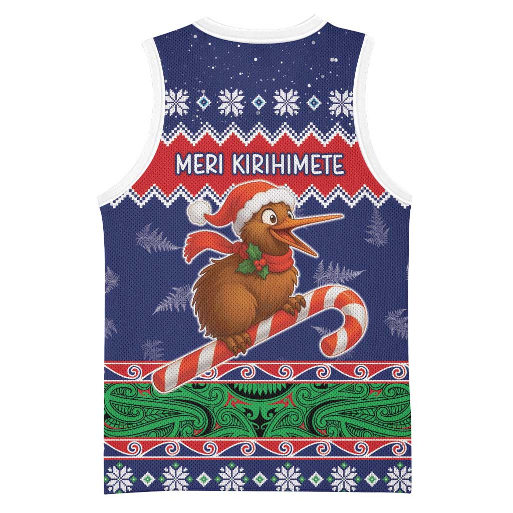New Zealand Christmas Basketball Jersey Kiwi-sh You A Merry Christmas - Polynesian Pride