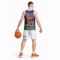 New Zealand Christmas Basketball Jersey Kiwi-sh You A Merry Christmas - Polynesian Pride