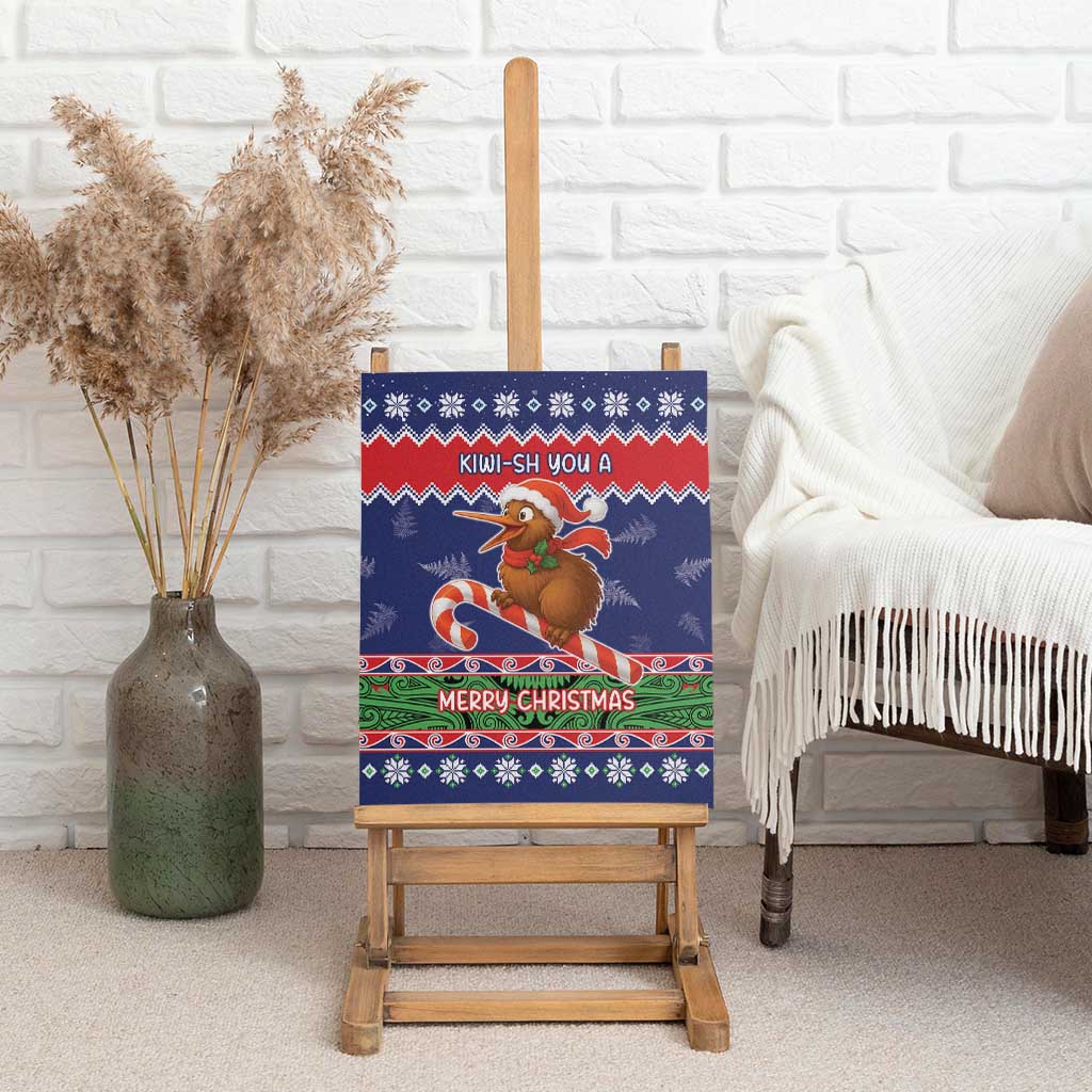 New Zealand Christmas Canvas Wall Art Kiwi-sh You A Merry Christmas - Polynesian Pride