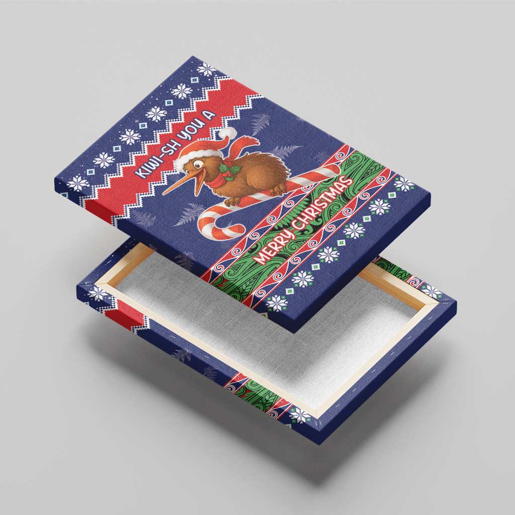 New Zealand Christmas Canvas Wall Art Kiwi-sh You A Merry Christmas - Polynesian Pride