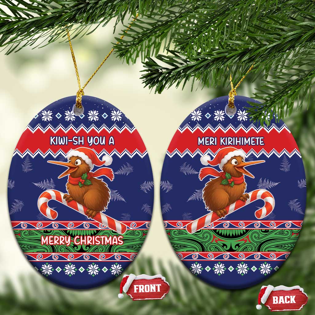 New Zealand Christmas Ceramic Ornament Kiwi-sh You A Merry Christmas - Polynesian Pride