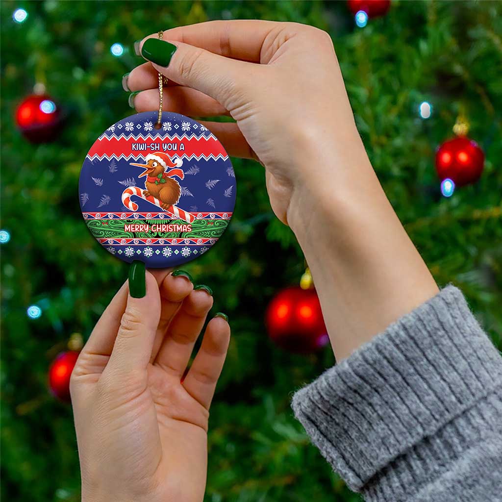 New Zealand Christmas Ceramic Ornament Kiwi-sh You A Merry Christmas - Polynesian Pride