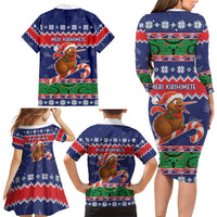 New Zealand Christmas Family Matching Long Sleeve Bodycon Dress and Hawaiian Shirt Kiwi-sh You A Merry Christmas LT05 - Polynesian Pride