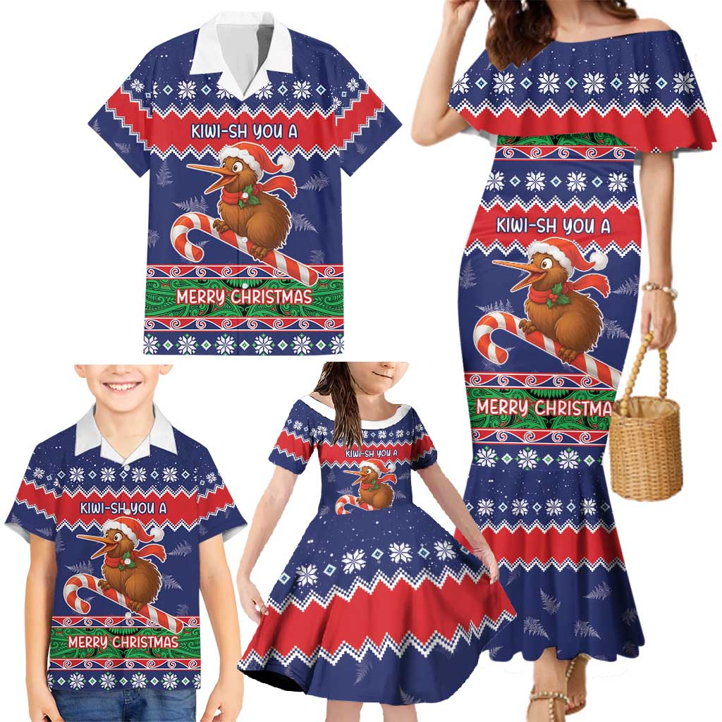New Zealand Christmas Family Matching Mermaid Dress and Hawaiian Shirt Kiwi-sh You A Merry Christmas LT05 - Polynesian Pride