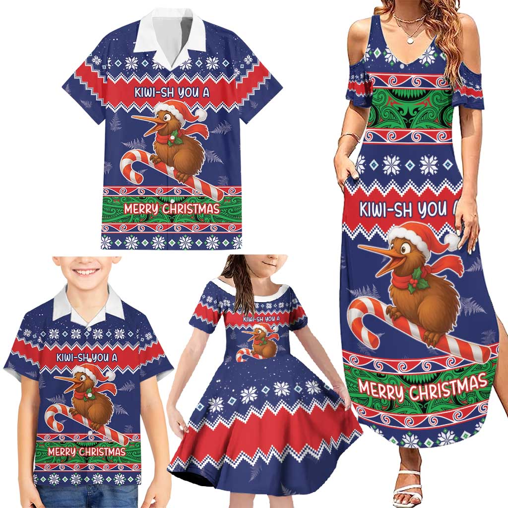 New Zealand Christmas Family Matching Summer Maxi Dress and Hawaiian Shirt Kiwi-sh You A Merry Christmas LT05 - Polynesian Pride