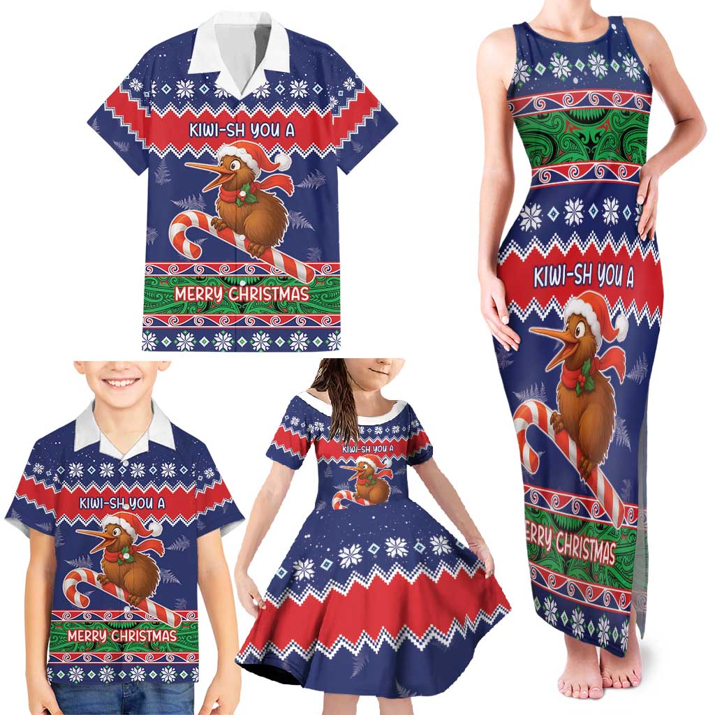 New Zealand Christmas Family Matching Tank Maxi Dress and Hawaiian Shirt Kiwi-sh You A Merry Christmas LT05 - Polynesian Pride