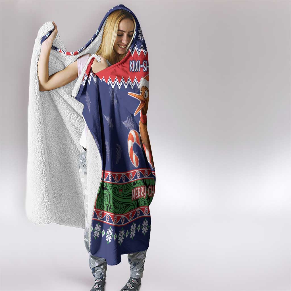 New Zealand Christmas Hooded Blanket Kiwi-sh You A Merry Christmas - Polynesian Pride