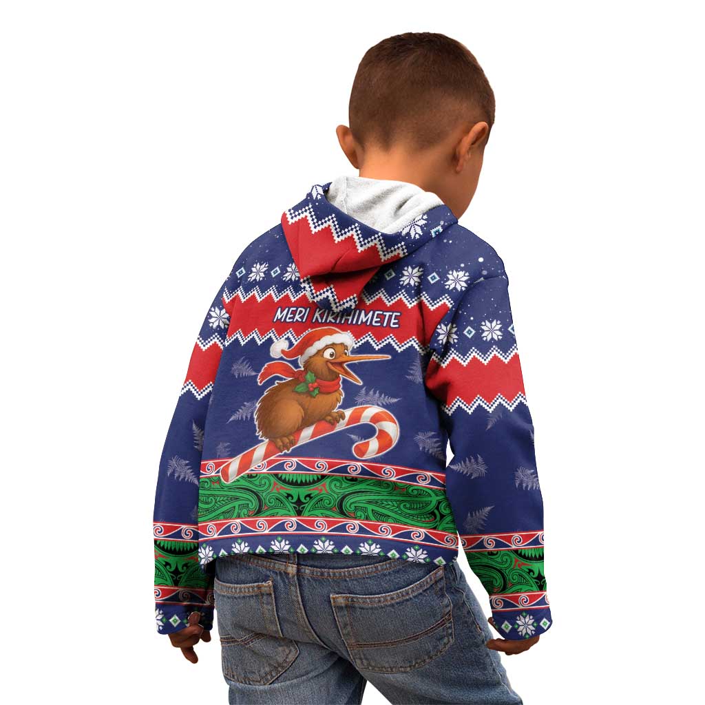 New Zealand Christmas Kid Hoodie Kiwi-sh You A Merry Christmas - Polynesian Pride