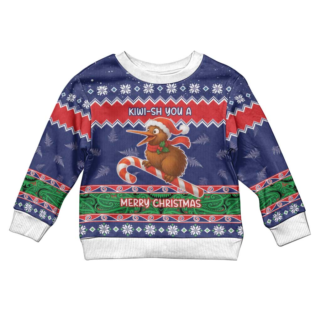 New Zealand Christmas Kid Ugly Christmas Sweater Kiwi-sh You A Merry Christmas - Polynesian Pride