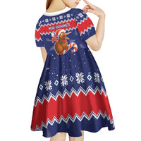 New Zealand Christmas Kid Short Sleeve Dress Kiwi-sh You A Merry Christmas LT05 - Polynesian Pride
