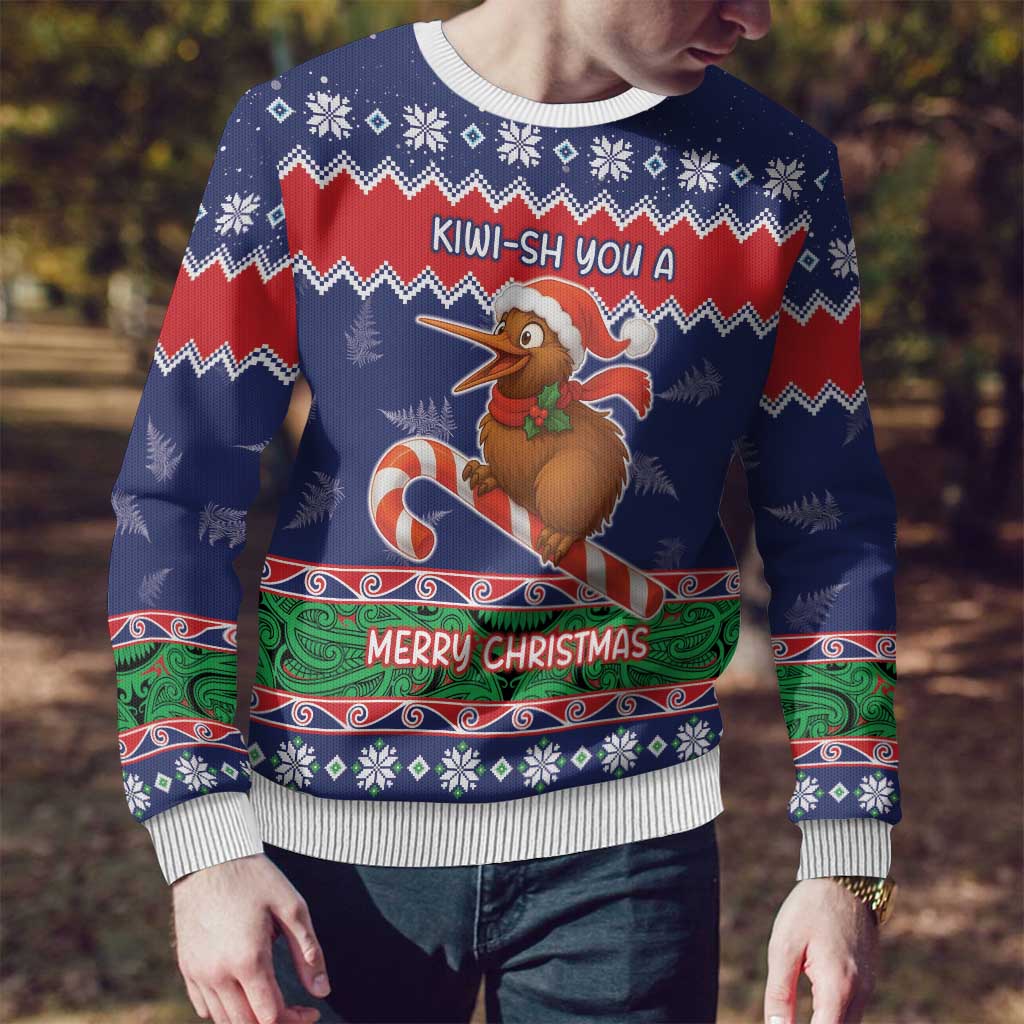 New Zealand Christmas Ugly Christmas Sweater Kiwi-sh You A Merry Christmas - Polynesian Pride