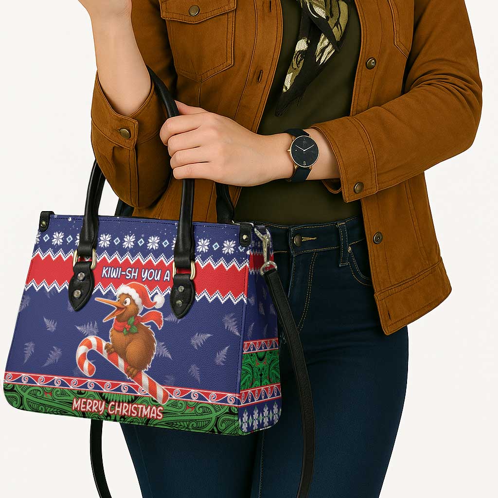 New Zealand Christmas Leather Bag Kiwi-sh You A Merry Christmas - Polynesian Pride