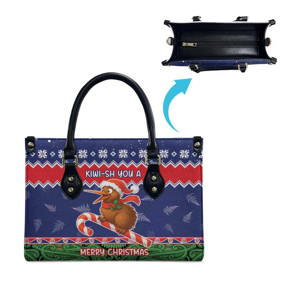 New Zealand Christmas Leather Bag Kiwi-sh You A Merry Christmas - Polynesian Pride