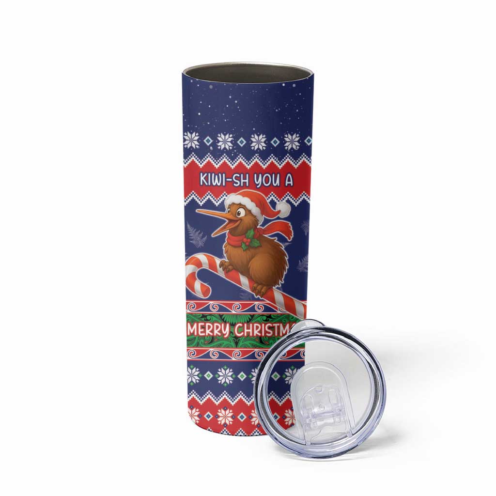 New Zealand Christmas Skinny Tumbler Kiwi-sh You A Merry Christmas LT05 - Polynesian Pride