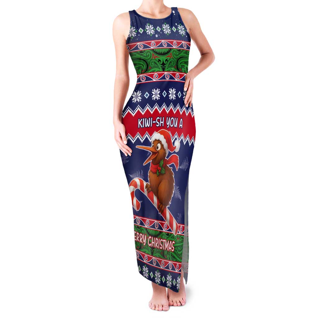 New Zealand Christmas Tank Maxi Dress Kiwi-sh You A Merry Christmas - Polynesian Pride
