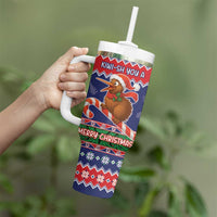 New Zealand Christmas Tumbler With Handle Kiwi-sh You A Merry Christmas - Polynesian Pride